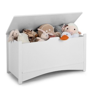 Tangkula Kids Toy Box Large Wooden Flip-Top Storage Chest Organizer Bench w/ Safety Hinge - 1 of 4