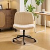 Karl Home |Dark Grey Teddy Velvet Adjustable Height Swivel Office Chair - 3 of 4