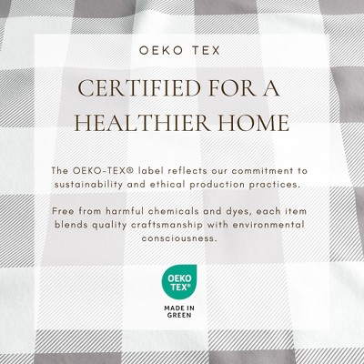 Queen Size Grey Buffalo Check Cotton Flannel Sheet Set