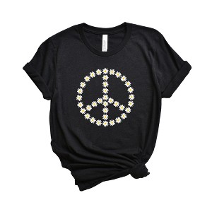 Simply Sage Market Women's Daisy Peace Sign Short Sleeve Graphic Tee - 1 of 2