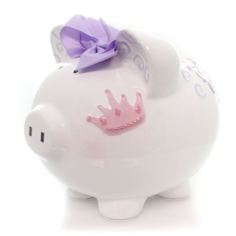 Child To Cherish 7.75 In Fancy Fairy Castle Piggy Bank Crown Money Saver Decorative Banks, 4 of 5