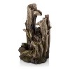 40" Resin 5-Tiered Rainforest Tree Trunk Fountain with LED Lights Bronze - Alpine Corporation: Weather-Resistant, Electric Powered - 3 of 4
