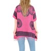 HAPPY BAY Women's Swim Cover Up Vacation Beachwear Oversized Swim Suit Holiday Bikini Wrap 1X-2X Pink Abstract - 2 of 3