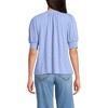 Lands' End Women's Button Pintuck Puff Sleeve Top - 2 of 3