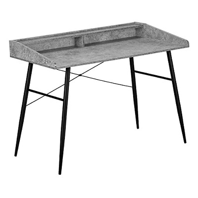 Monarch Specialties Computer Desk Home Office Laptop Storage Shelves 48InchL Work Metal Laminate Grey Black Contemporary Modern
