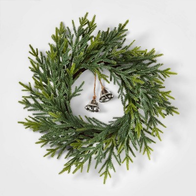14" Pine with Silver Bells Artificial Wreath - Wondershop™