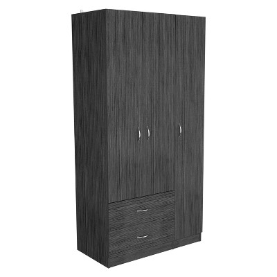 Chery Life Austral 3 Door Armoire with Drawers, Shelves, and Hanging Rod