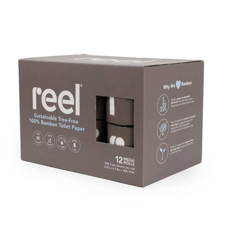 Reel Paper Premium Bamboo Toilet Paper - 12 Mega Rolls, 3 of 12