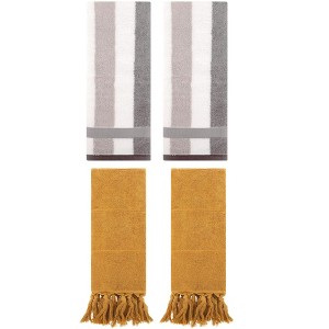 REGALWOVEN 4 Pcs Cotton Bathroom Hand Towels for Home Decoration - 1 of 4
