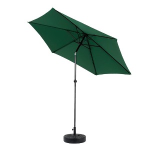 Mondawe 9FT 6 Sturdy Ribs Outdoor Patio Umbrella with Push Button Tilt and Crank (Base Not Included), Dark Green - 1 of 4