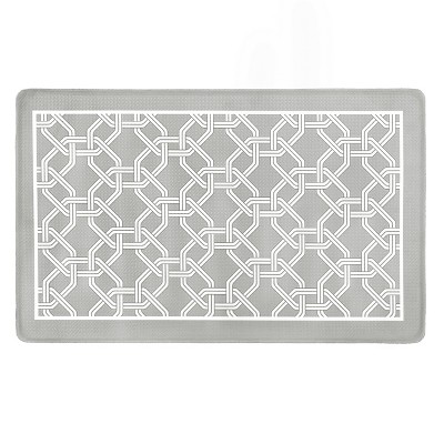 Kate Aurora Versailles Modern Geometric Chain Link Memory Foam Anti Fatigue & Skid Resistant Kitchen Mat - 18" x 30"