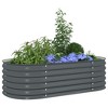 vidaXL Galvanized Steel Raised Garden Bed-Gray, Oval Plant Box for Outdoor Patio/Balcony 63"x31.5"x17.3" - 4 of 4