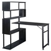 Kumasinova Home Office Computer Desk L-Shaped Corner Table,Rotating Computer Table with 5-Tier BookShelf,Home Worstation,Black - 4 of 4
