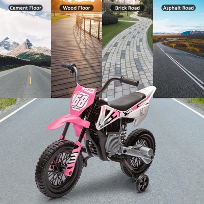 Electric Motorcycle for Kids, 12V Electric Dirt Bike Ride on Toy with 2 * 25W Motor