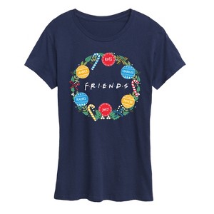 Women's - Friends - Christms Wreath Logo Short Sleeve Graphic T-Shirt - 1 of 4
