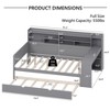 Sevobal Beds Wooden Full Size Daybed with Storage Drawers Shelves Trundle and Study Desk for Bedroom and Study Spaces, Gray, 91.3"*64.9"*44.9" - 3 of 4