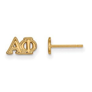 Black Bow Jewelry 14k Yellow Gold Plated Sterling Silver Alpha Phi Greek Life Stud Earrings - 1 of 3
