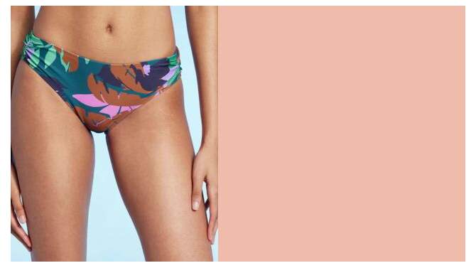 Women's Shirred Medium Coverage Hipster Bikini Bottom - Shade & Shore™ Multi Floral Print, 2 of 7, play video