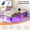 ChicFurnit Mattress Bases Metal Platform Bed Frame Modern Heavy Duty Steel Support Design for Bedroom Comfort, Black, 70"*40"*14" - 3 of 4