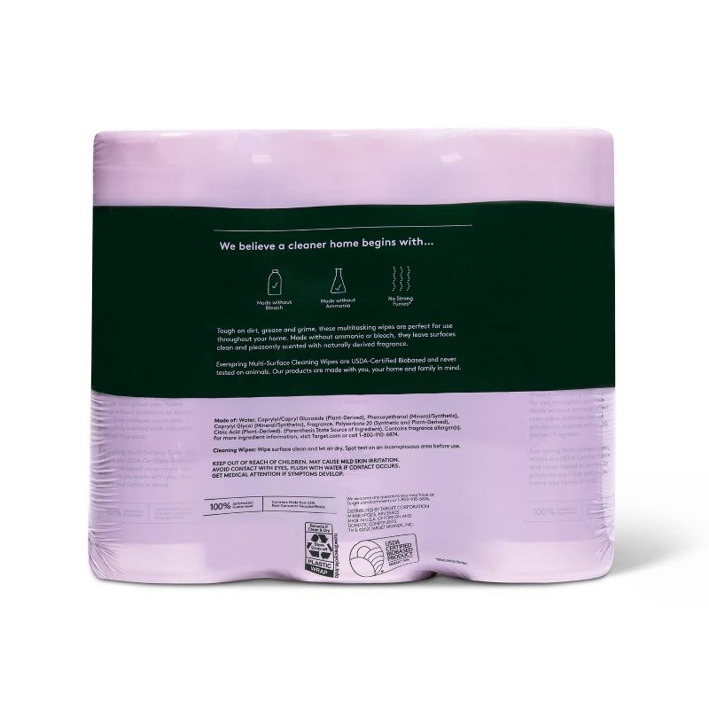 Lavender &#38; Bergamot Multi-Surface Cleaning Wipes - 35ct/3pk - Everspring&#8482;, 4 of 10