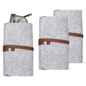 Unique Bargains Felt Soft Portable Storage Scratch-Resistant Eyeglasses Bag 3 Pcs - 1 of 4