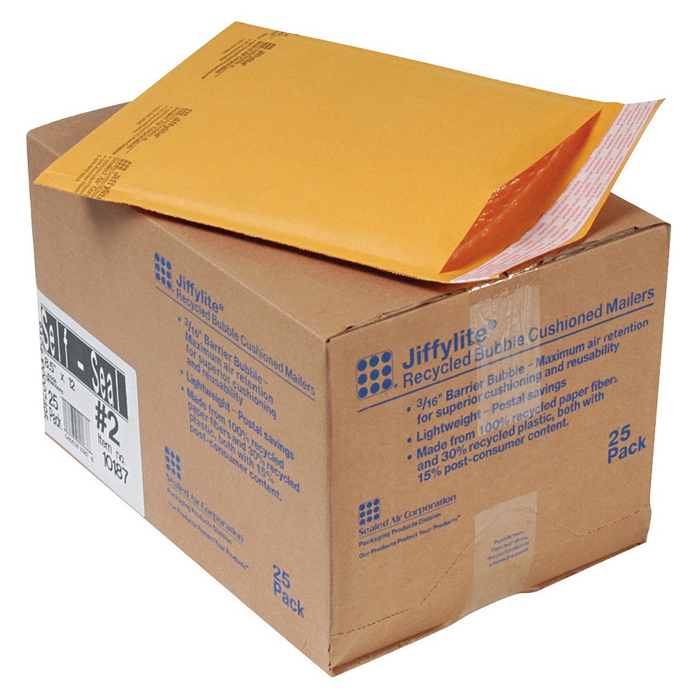 UPC 040036101876 product image for Air Jiffylite 8.5in x 12in Self-Seal Mailer with Side Seam - Golden Brown (25 Pe | upcitemdb.com
