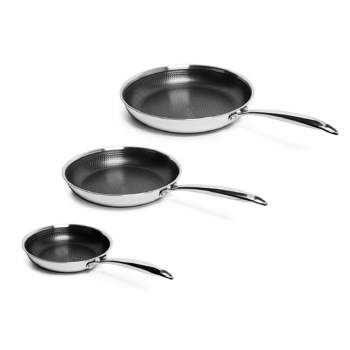 Lexi Home Tri-ply Stainless Steel Nonstick 3-Piece Frying Pan Set