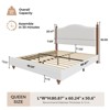 Bed Frame with High Headboard, Upholstered Teddy Velvet Platform Bedframe,Solid Wood Bedframe - 2 of 4