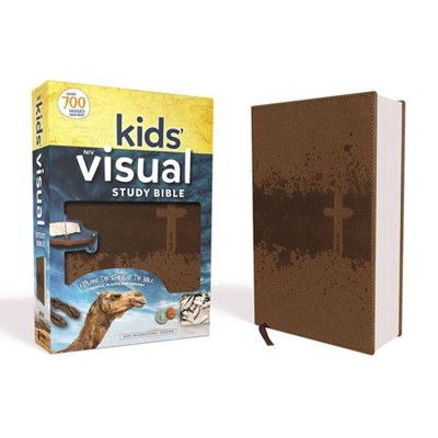 Niv, Kids' Visual Study Bible, Leathersoft, Bronze, Full Color Interior - by  Zondervan (Leather Bound)