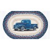 Earth Rugs Blue Truck Braided Oval Placemat – Farmhouse Style 13"x19" - 2 of 3