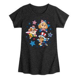 Girls' - Paw Patrol - Americana Fitted Short Sleeve Graphic T-Shirt - 1 of 4