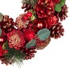 Northlight Pinecone, Berry and Ball Ornament Glittered Artificial Christmas Wreath - 13" - Unlit - 4 of 4