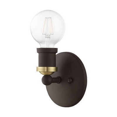Livex Lighting Lansdale 1 - Light Vanity in  Bronze/Antique Brass