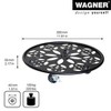 Wagner Round Plant Caddy - Timeless Cast Iron with Flower Design, Smooth-Rolling Casters, 220 lbs Capacity - image 2 of 4