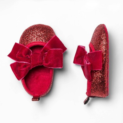 red mary jane flats