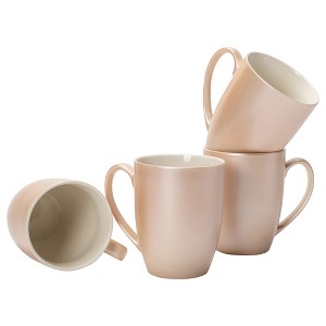 Elanze Designs Precious Pearl Finish 10 ounce New Bone China Coffee Cup Mugs Set of 4 - 1 of 4