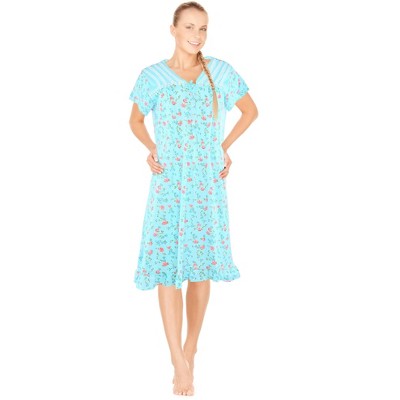 JEFFRICO Womens Nightgowns Short Sleeve Sleepwear Soft Pajama Dress Nightshirts
