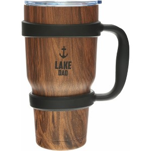 Pavilion Gift Company - Lake Dad - 30 oz Stainless Steel Travel Tumbler with Handle - Portable Drinkware - 1 of 4