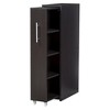 Lindo Wood Bookcase with One Pulled-out Door Shelving Cabinet - Dark Brown - Baxton Studio - image 3 of 4