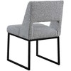 Meridian Furniture,Jayce Grey Boucle Fabric Dining Chair, Set of 2 - 2 of 4