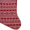 Northlight 19" Red and White Hearts With Snowflakes Knit Christmas Stocking Faux Fur Cuff - 3 of 4