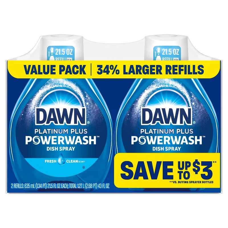 Dawn Fresh Platinum Powerwash Dish Spray Refill - 2ct, 3 of 18