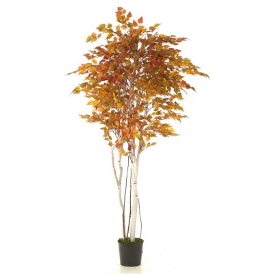 Sullivans Artificial 7'H Birch Tree 84"H Red