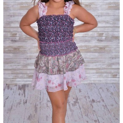 Girl Liberty Ruched Tank Top - flowers by zoe