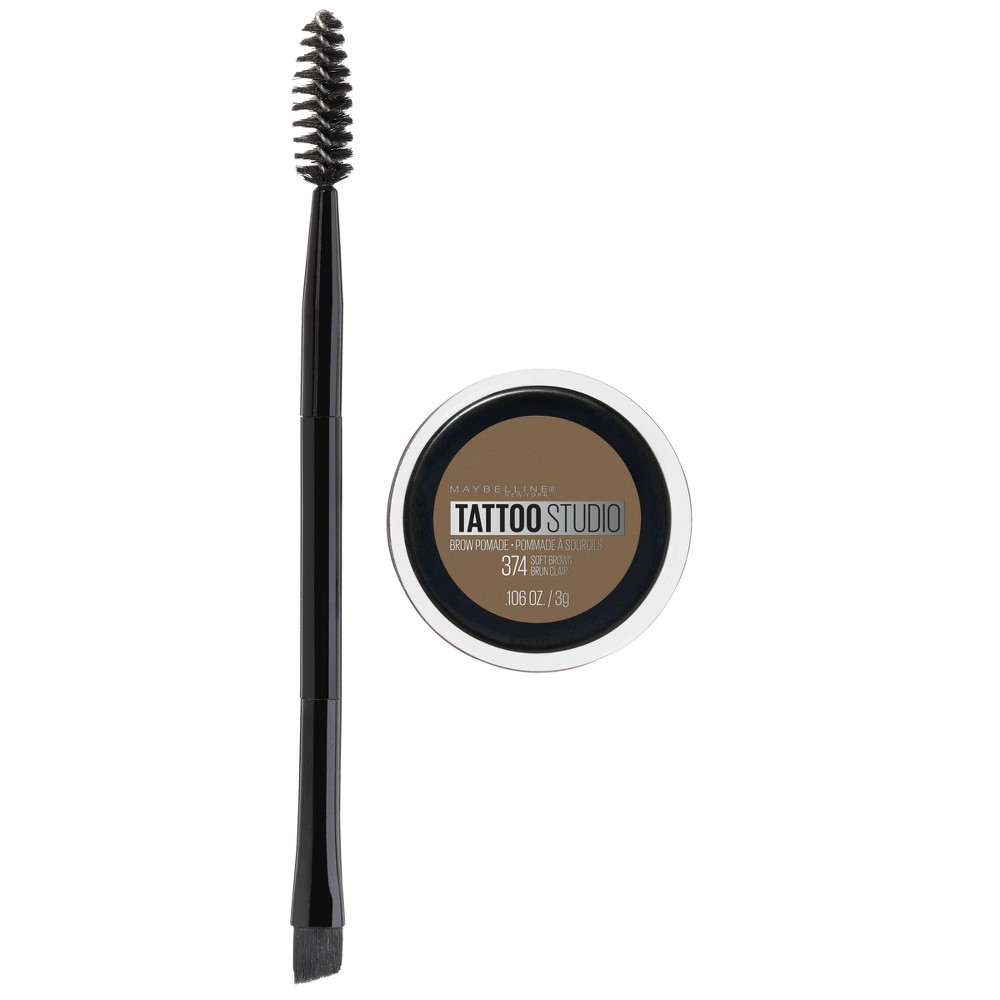 Photos - Other Cosmetics Maybelline MaybellineTattoo Studio Brow Pomade 374 Soft Brown - 0.11oz: Waterproof, L 