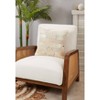 16"x16" Contemporary Hair on Leather Down Filled Square Throw Pillow Ivory - Saro Lifestyle: Duck Feather Fill, Indoor Use, Zippered - 3 of 3
