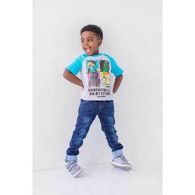 Minecraft Mobs Creeper Steve Alex Skeleton Big Boys 3 Pack Graphic T-Shirt 18-20 — фото 2