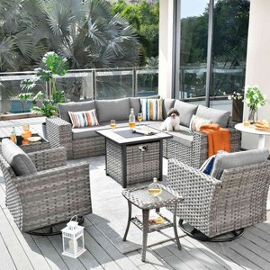 XIZZI 10 Pieces Wicker Furniture Set, Sectional Sofa Set with Wide Armrest and Deep Seat, Rattan Modular Conversation Set for Backyard Garden - 1 of 4