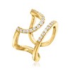Ross-Simons 0.20 ct. t.w. Diamond Nail Ring in 18kt Gold Over Sterling Size Adjustable - 3 of 4