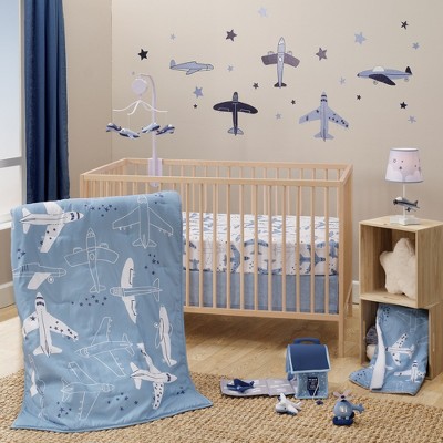 Image of Bedtime Originals Little Aviator 3-Piece Airplane Nursery Baby Crib Bedding Set